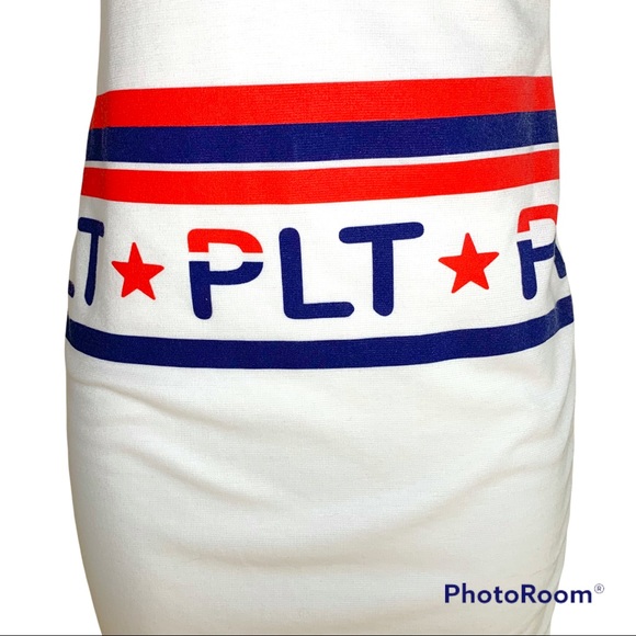 Pretty Little Thing White Graphic Bandeau Bodycon Dress - Picture 8 of 12